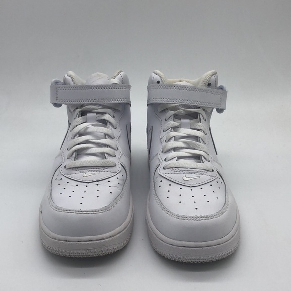 USED Nike Force 1 Mid LE (PS) Little Kids' Shoes White DH2934-111 No Box - Picture 3 of 9